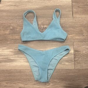 PacSun Light Blue Textured Bikini